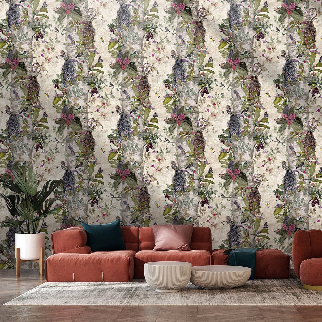 Santorus Wallpaper - The Ravens - Cream-Santorus-Beaumonde