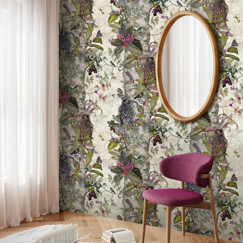 Santorus Wallpaper - The Ravens - Cream-Santorus-Beaumonde