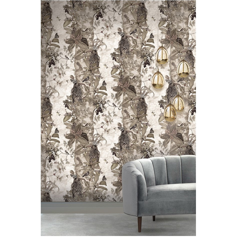 Santorus Wallpaper - The Ravens - Ivory-Santorus-Beaumonde