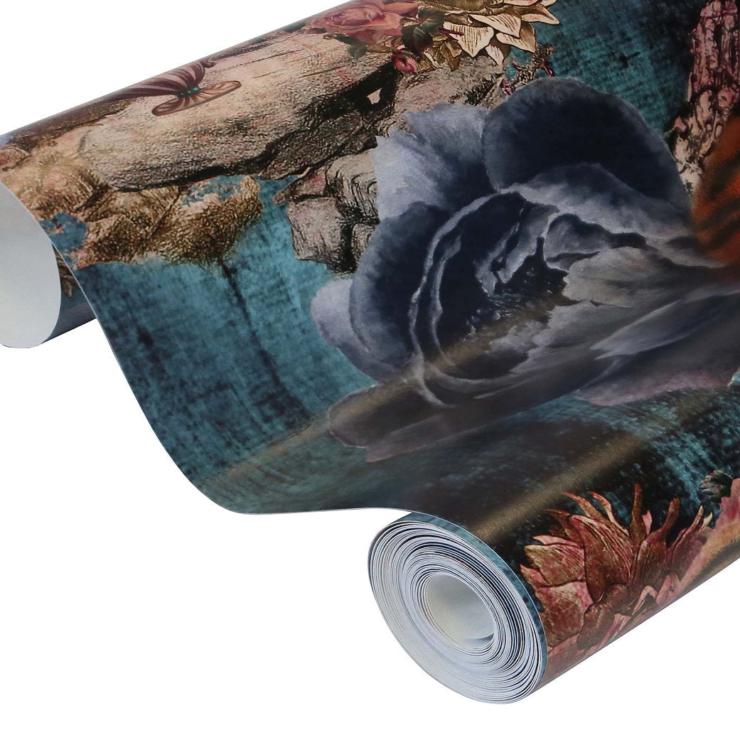 Santorus Wallpaper - Tiger's Teatime - Denim-Santorus-Beaumonde