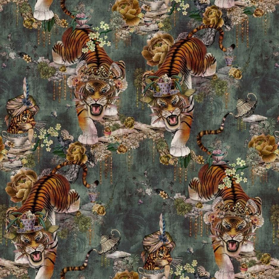 Santorus Wallpaper - Tiger's Teatime - Moss-Santorus-Beaumonde