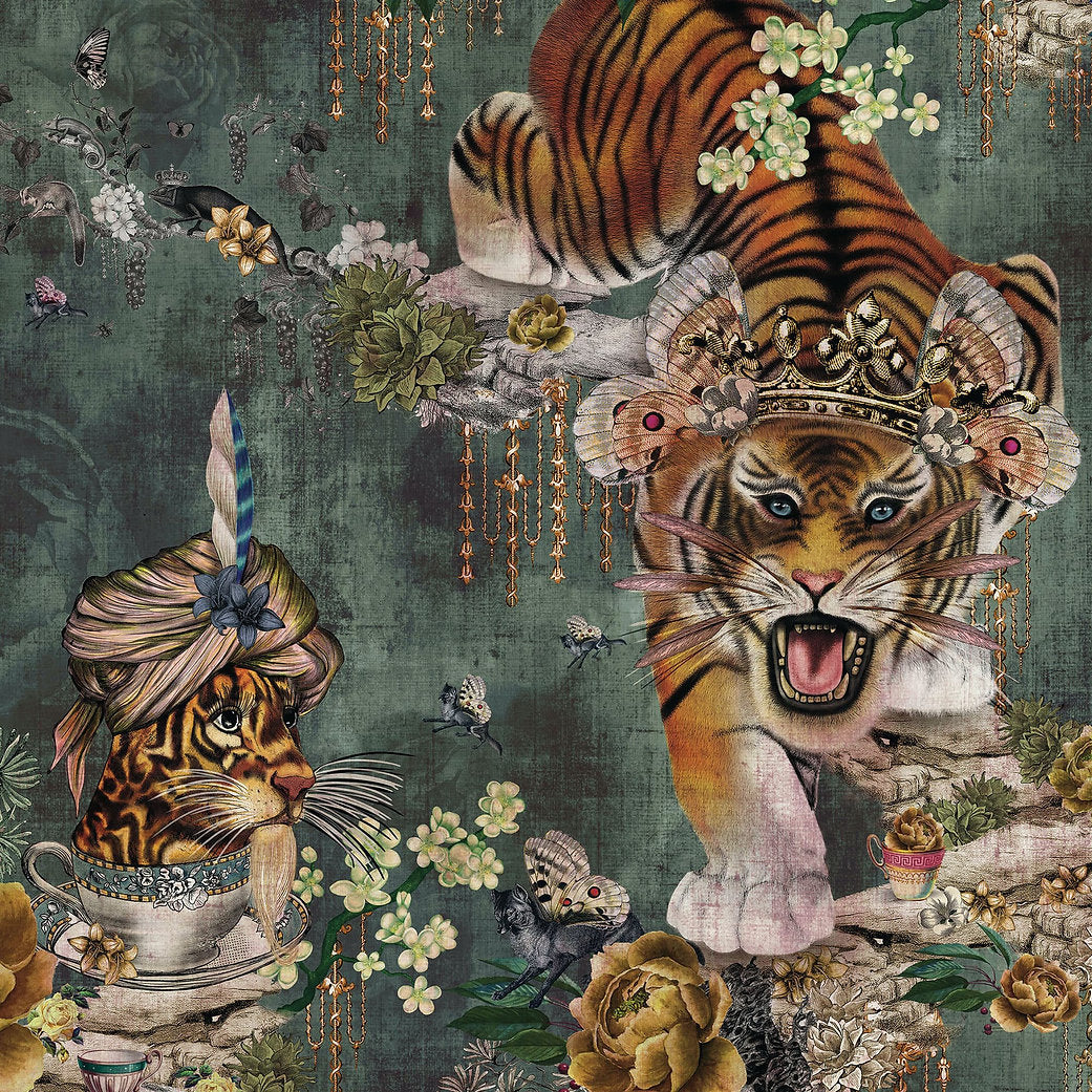 Santorus Wallpaper - Tiger's Teatime - Moss-Santorus-Beaumonde