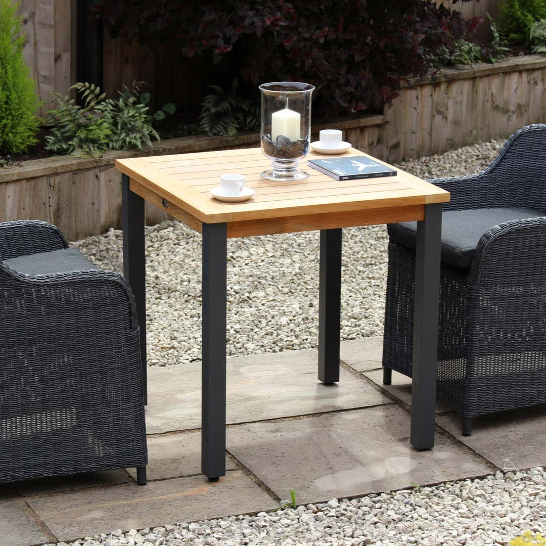 PR Home Atlantic Square Outdoor Dining Table – Anthracite / Teak