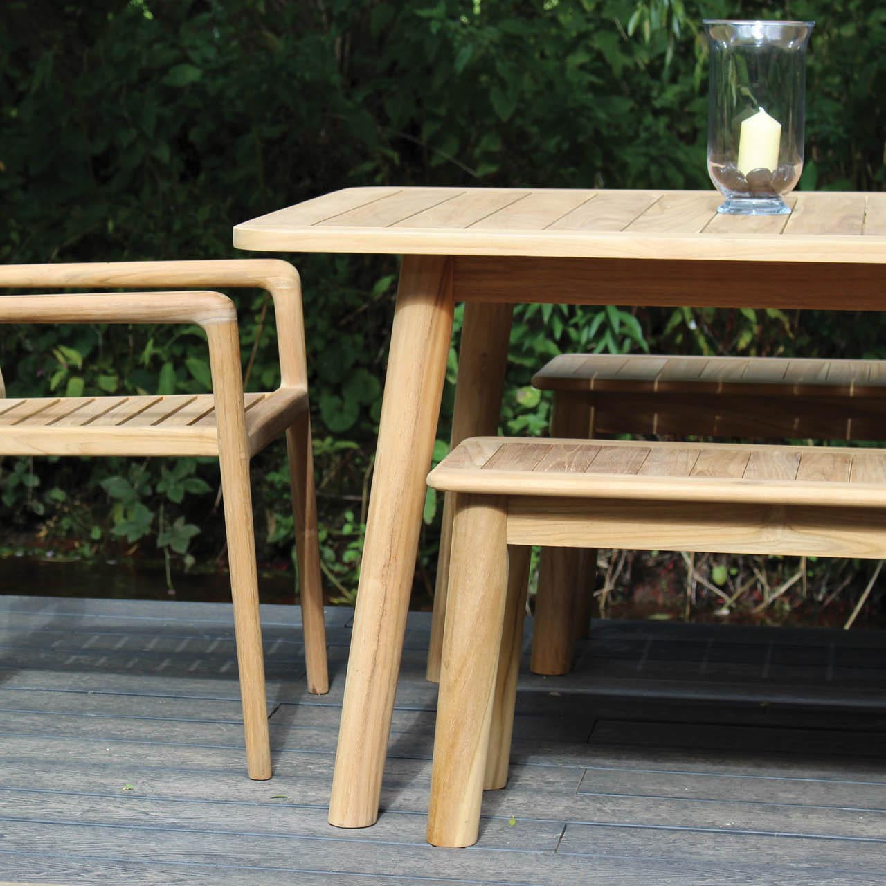 PR Home Shoreditch Outdoor Dining Bench – 165cm – Teak