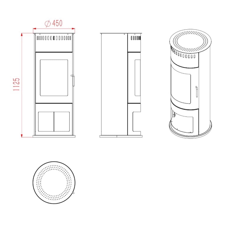 ScandiFlames Washington Bioethanol Wood-Burning Stove - Black