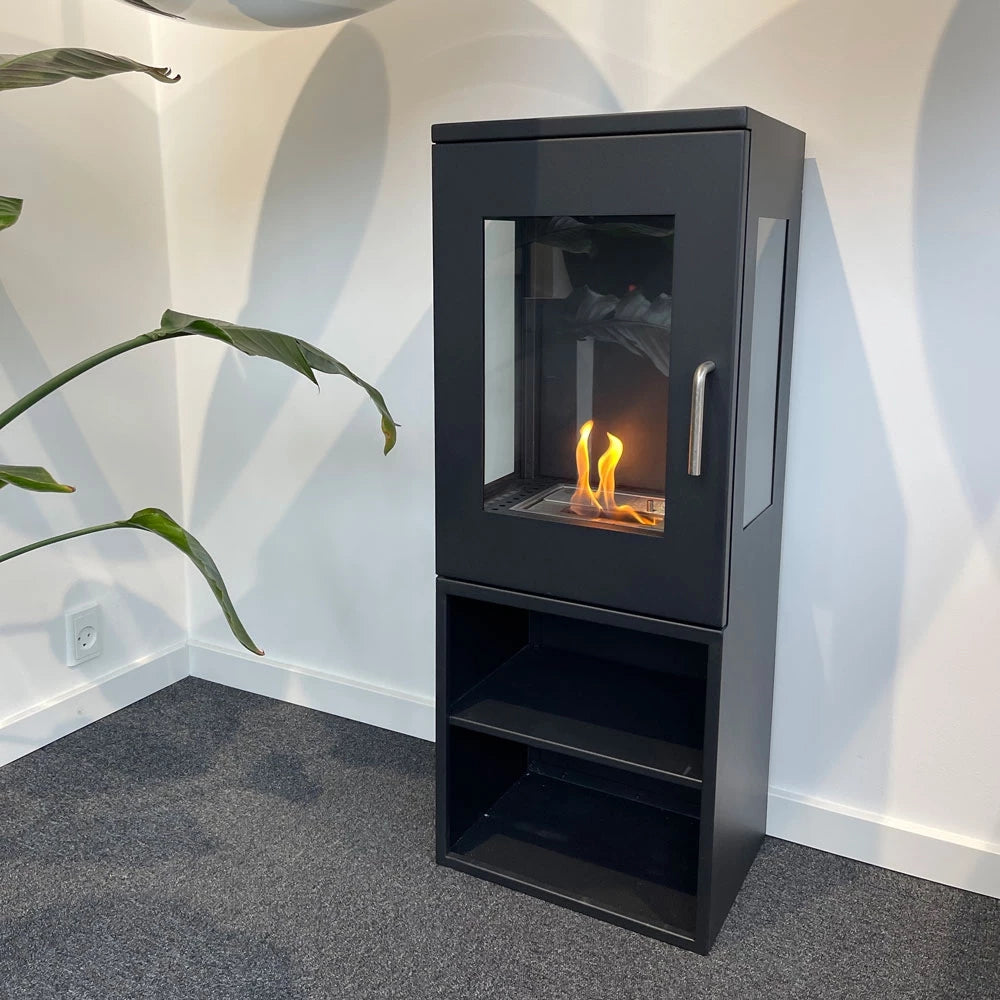 ScandiFlames Cheyenne Bioethanol Stove Fireplace - Black