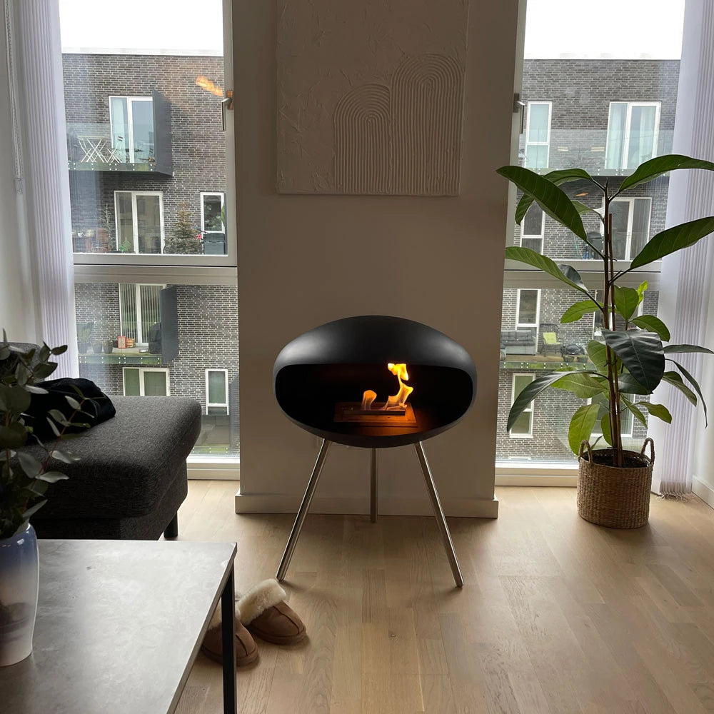 Cocoon Fires Terra - Matte Black with Steel Legs
