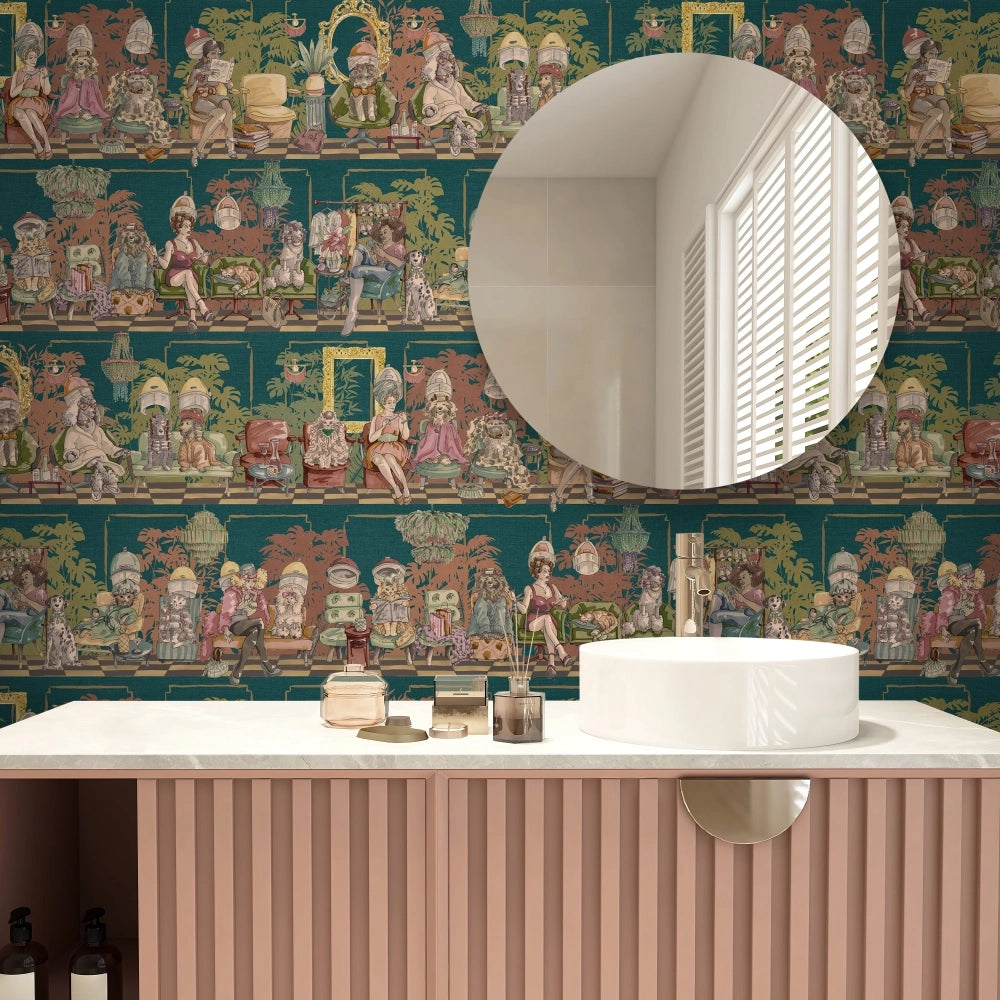 Brand McKenzie The Parlour Wallpaper - Teal Tone