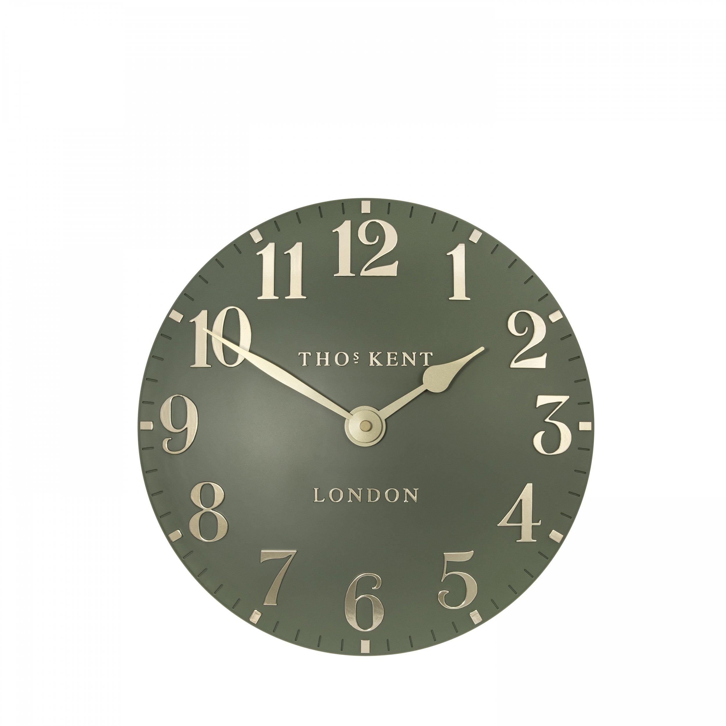 Thomas Kent 12" Arabic Wall Clock Lichen Green-AMC12065-Beaumonde