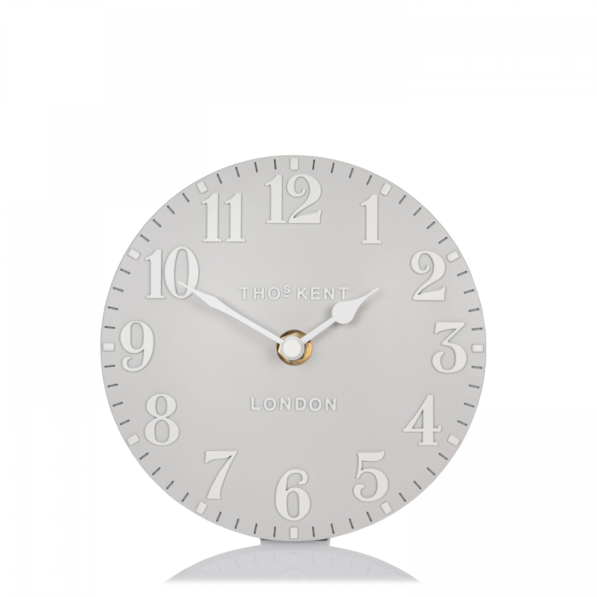 Thomas Kent 15cm Arabic Mantel Clock Dove Grey-CAA1GTT60011-Beaumonde