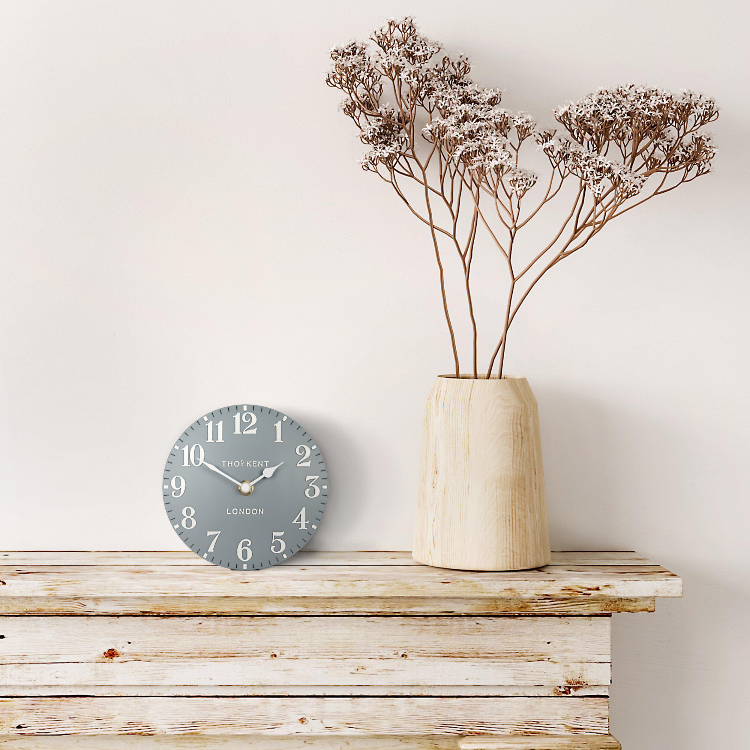 Thomas Kent 15cm Arabic Mantel Clock Flax Blue-AMC06058-Beaumonde