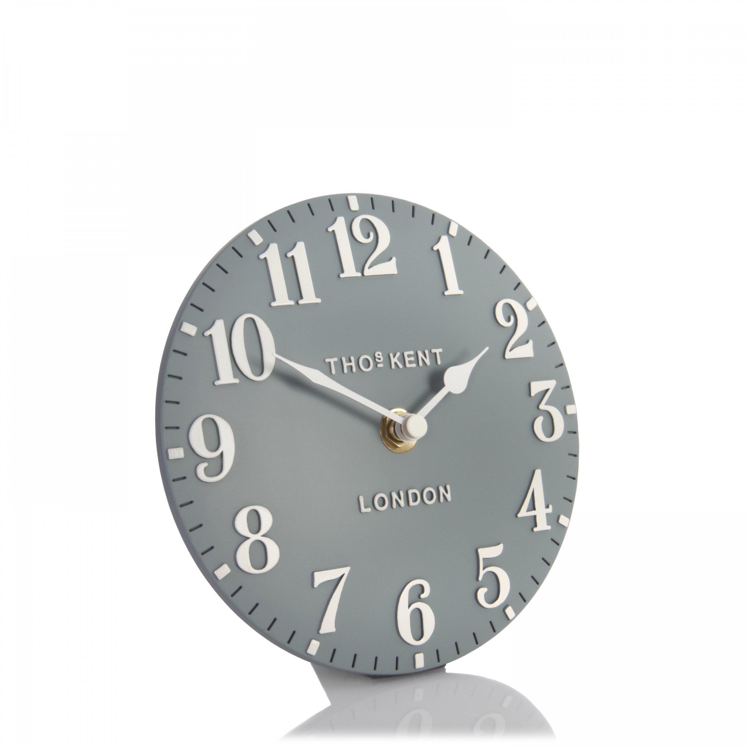 Thomas Kent 15cm Arabic Mantel Clock Flax Blue-AMC06058-Beaumonde