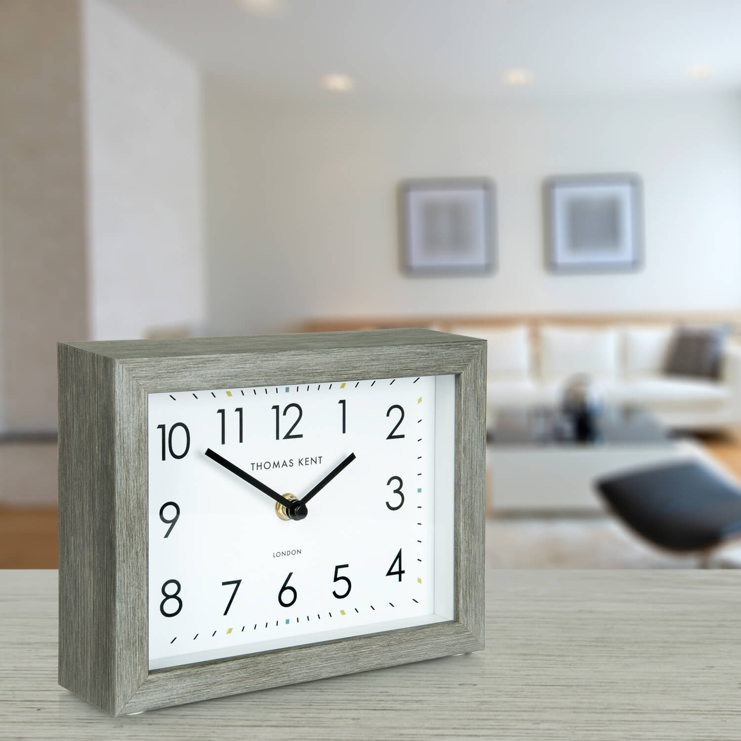 Thomas Kent 18cm Smithfield Mantel Clock Limestone-CAT1QKO60600-Beaumonde