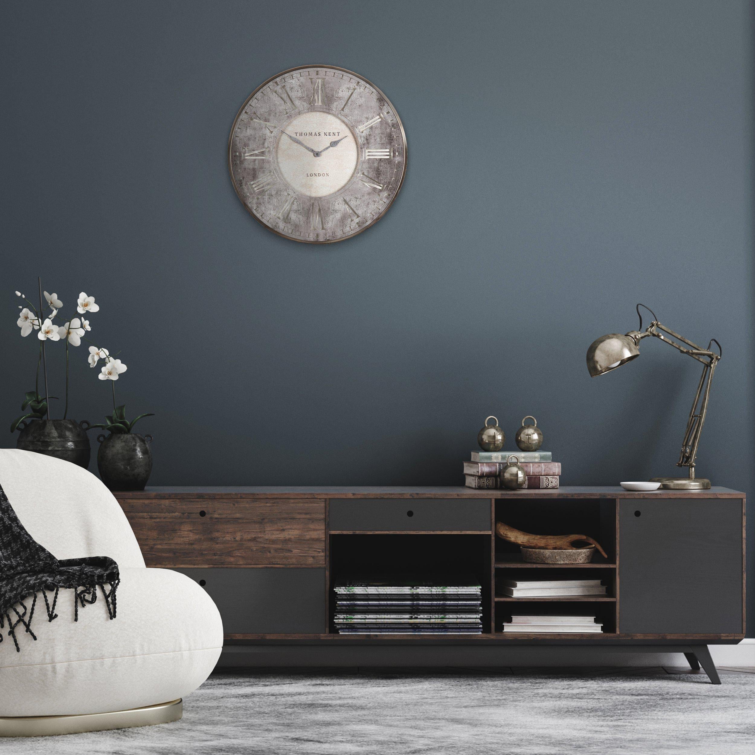 Thomas Kent 53cm Florentine Wall Clock Silvern-AMC21044-Beaumonde