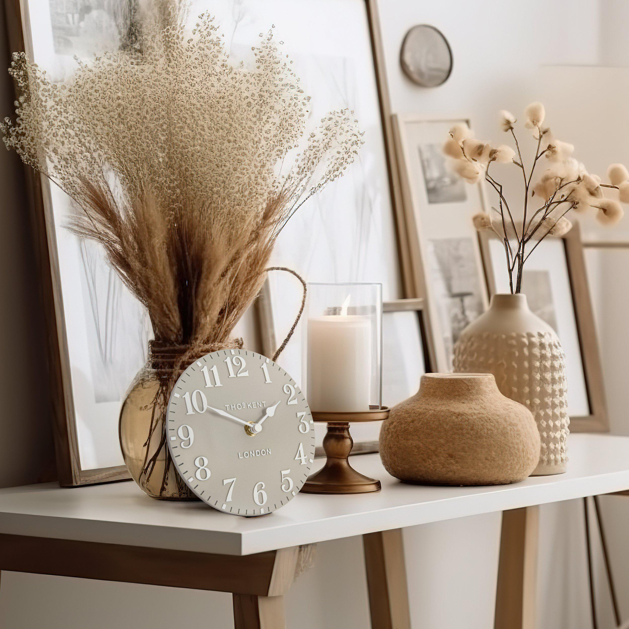 Thomas Kent 6'' Arabic Mantel Clock Sand-AMC06064-Beaumonde