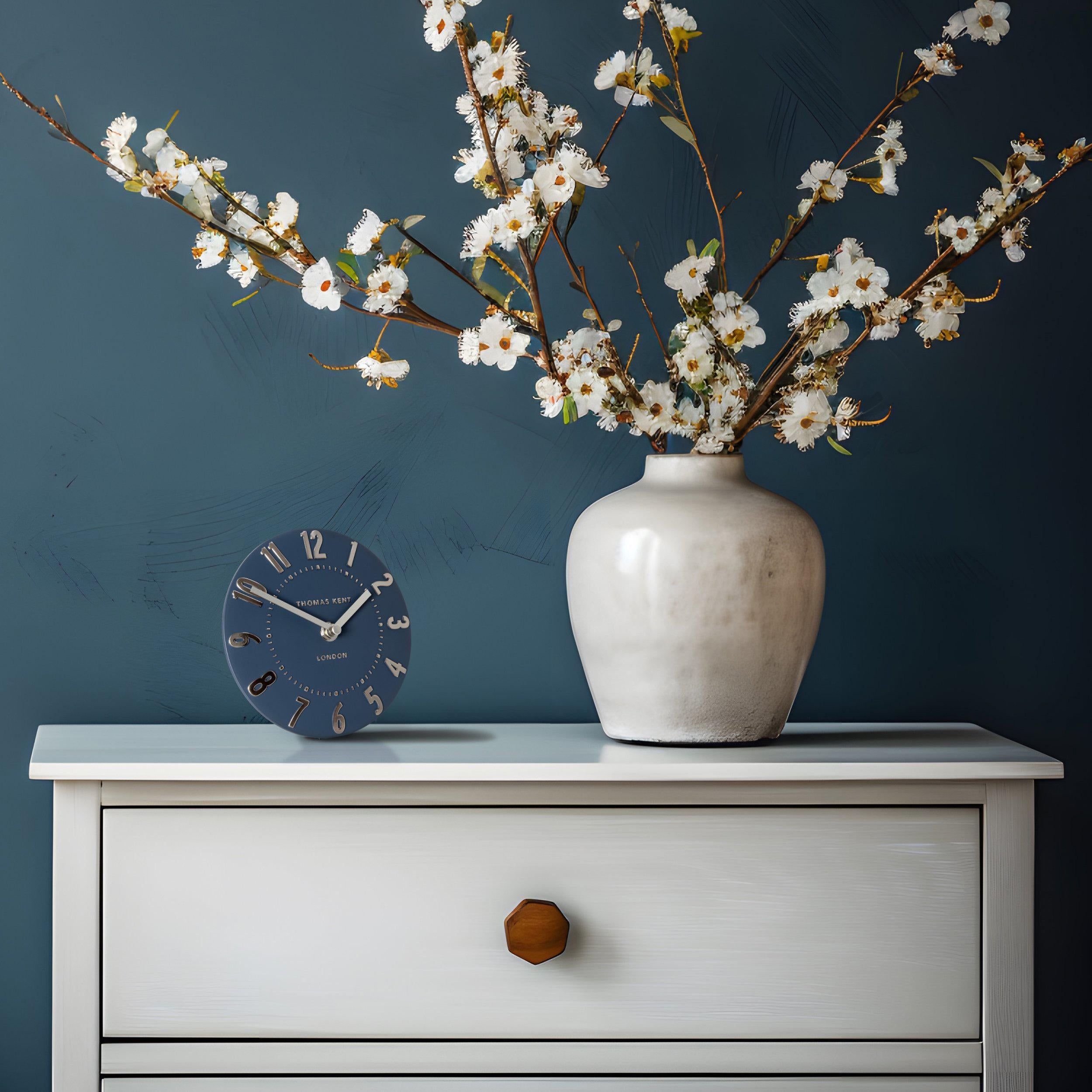 Thomas Kent 6" Mulberry Mantel Clock Midnight Blue-AMC06049-Beaumonde