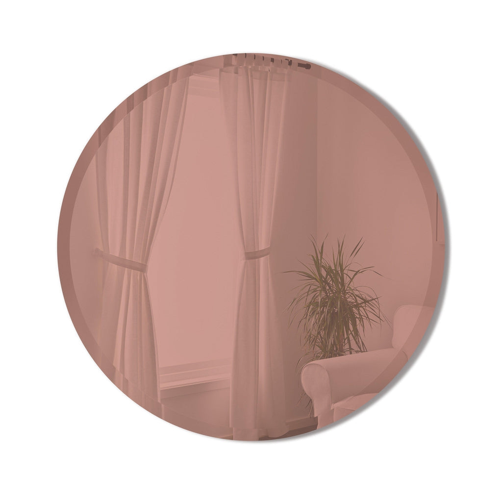 Umbra Hub Bevy Round Mirror Smoked Copper 61cm-Beaumonde