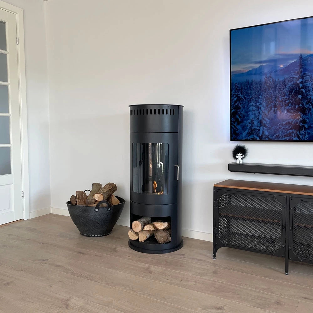 ScandiFlames Washington Bioethanol Wood-Burning Stove - Black