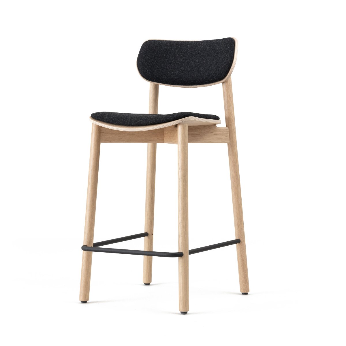 John Green Otis Oak Stool 75cm - Upholstered
