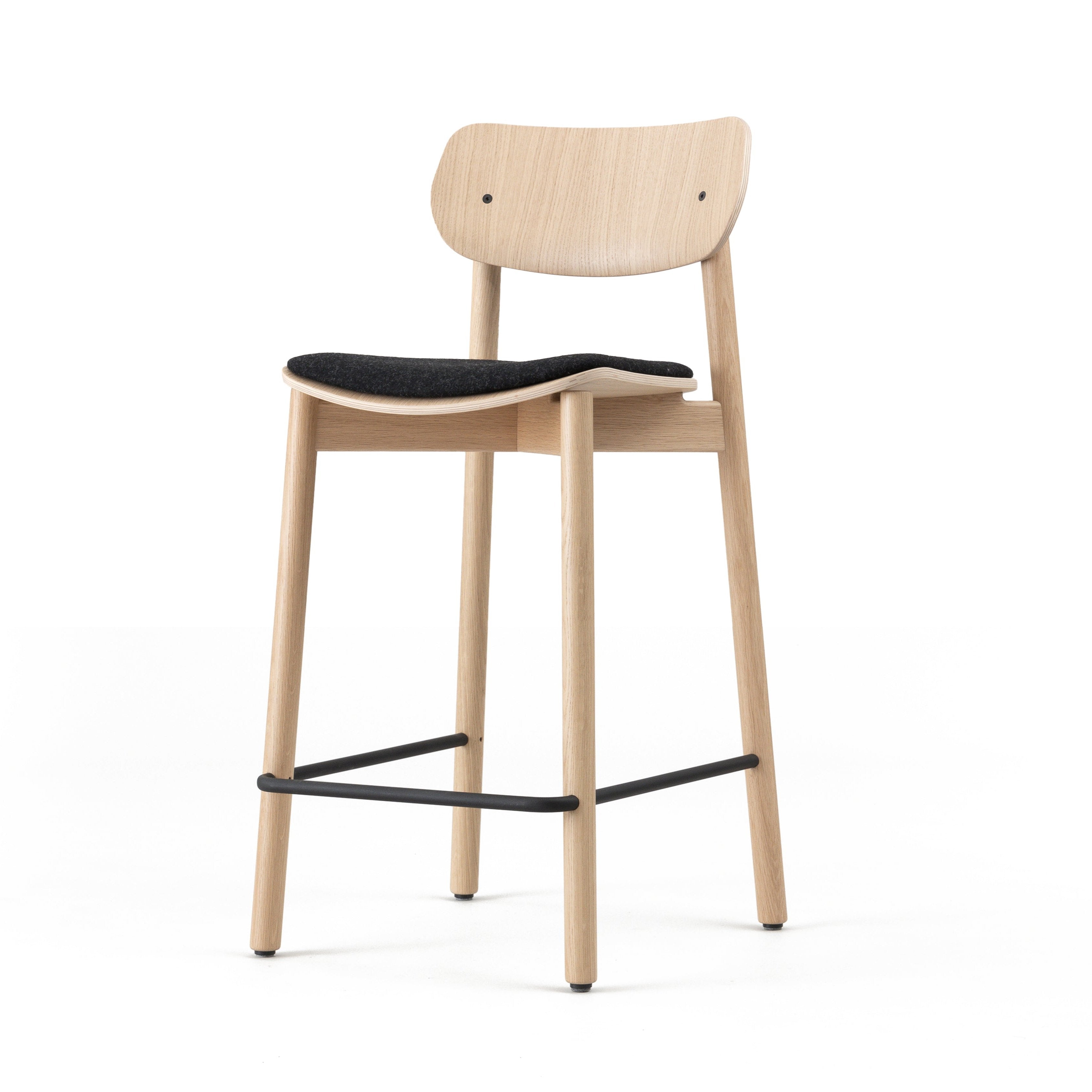 John Green Otis Oak Stool 75cm - Upholstered